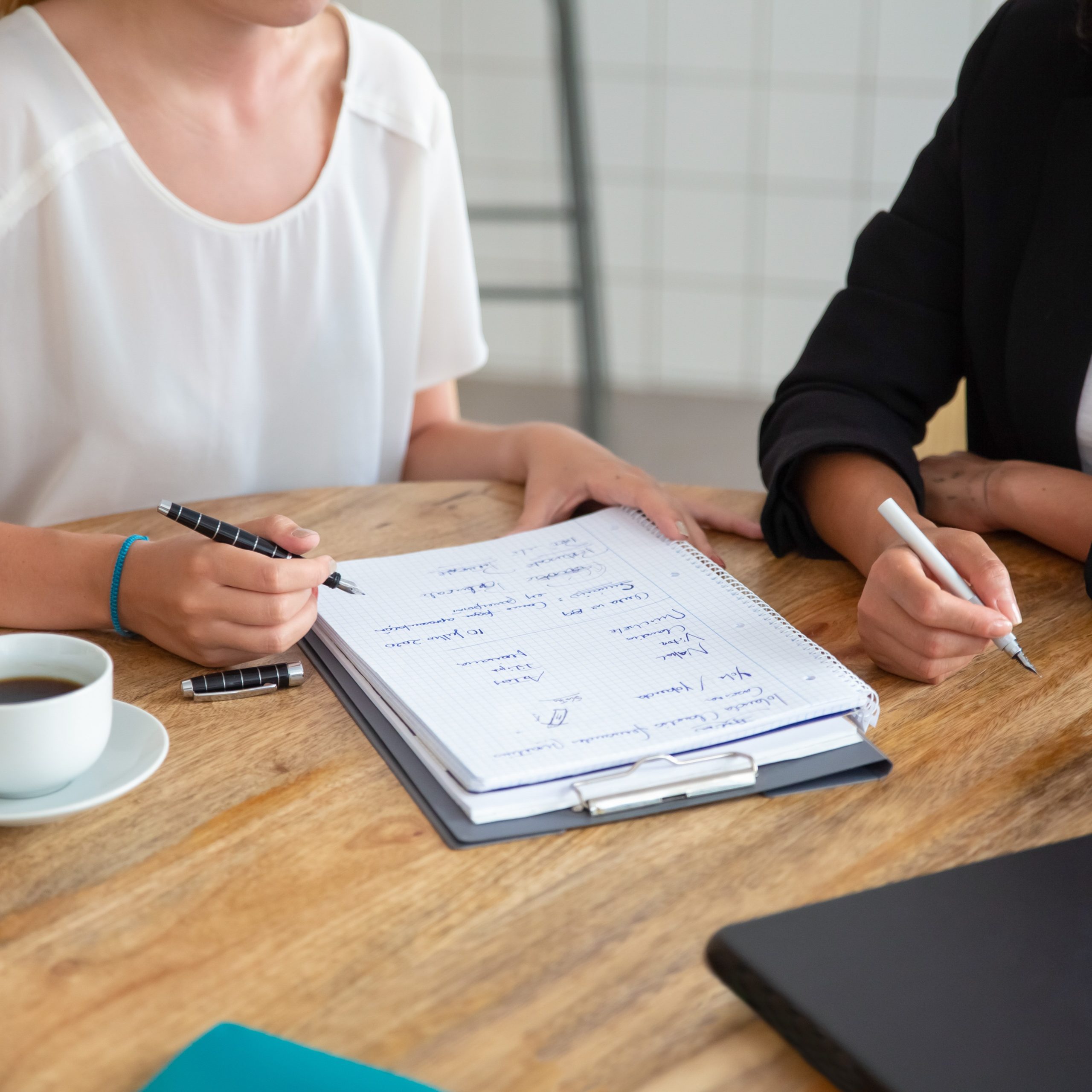Young female colleagues meeting and discussing business plan